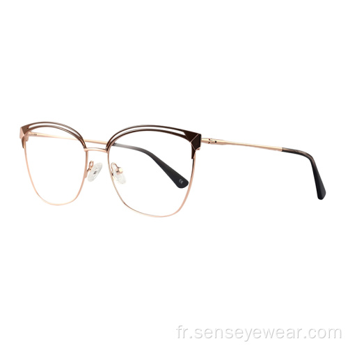 Femmes Cat Eye Metal Eyeglass Optical Cames